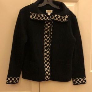Black and white wool sweater